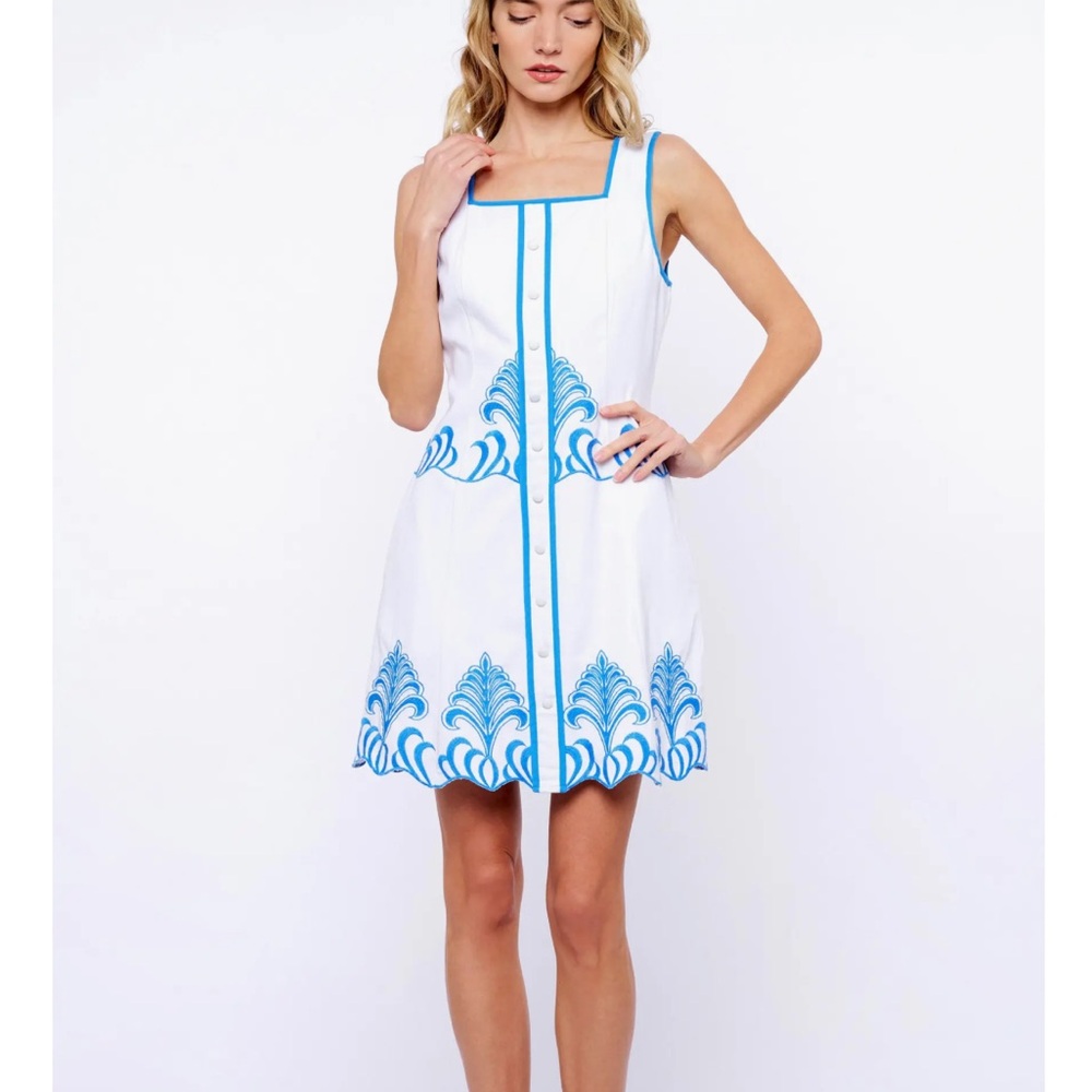 New! Cristi Embroidered A-Line Dress